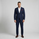 Harry Super Fine Twill Plain Jacket Ocean | Place the product on to a male model standing in a studio on a light grey background.