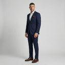 Harry Super Fine Twill Plain Jacket Ocean | Same as first image, but have the model standing side on or at an alternative angle towards the camera.