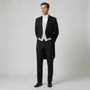 Heston Ogl Tails Jacket Black | Same again, but the model is now standing in a completely different pose.
