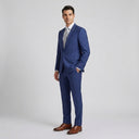 Houston Hopsack Weave Stretch Jacket Blue | Same as first image, but have the model standing side on or at an alternative angle towards the camera.