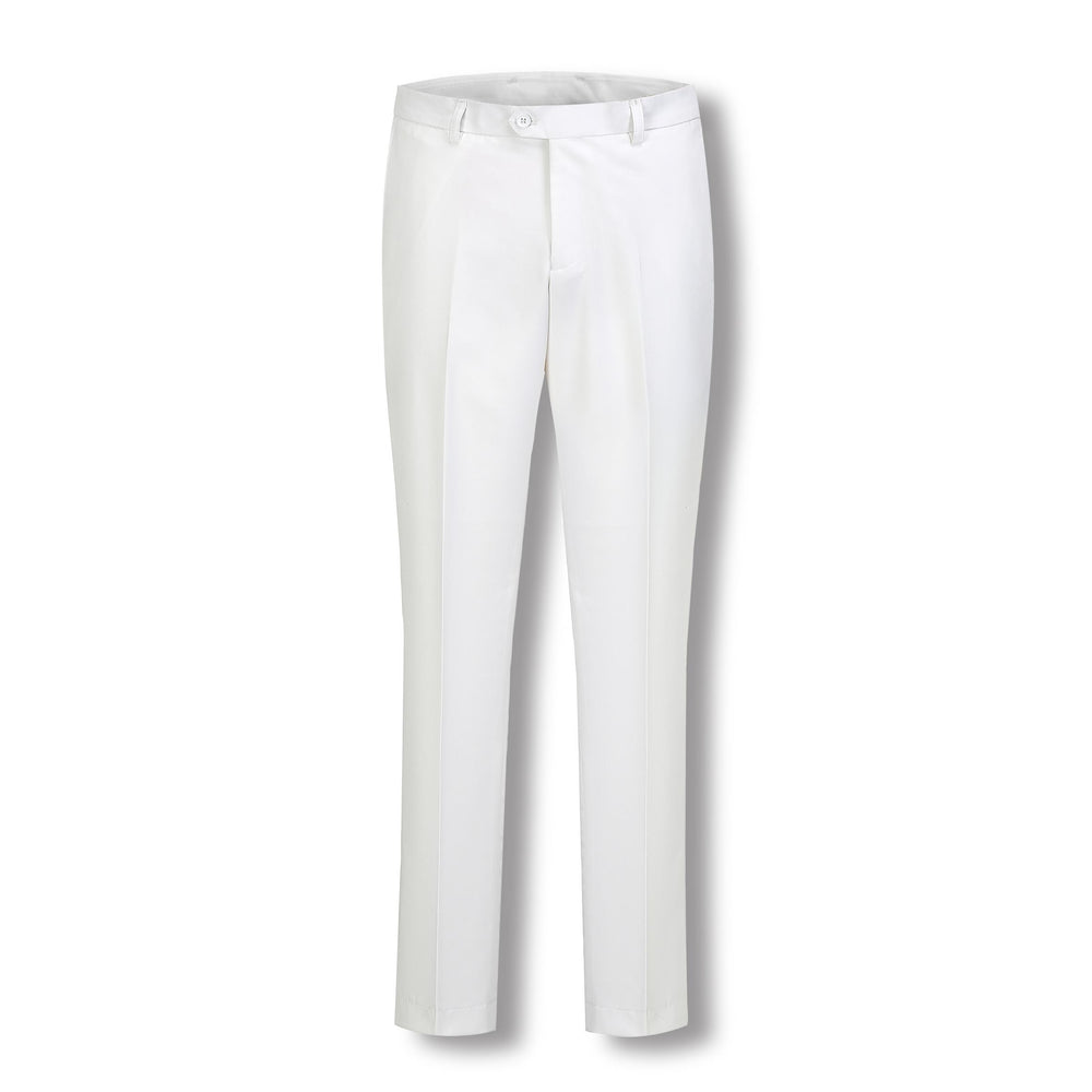 Anthony Fine Twill Plain Flatfront Trousers Ivory