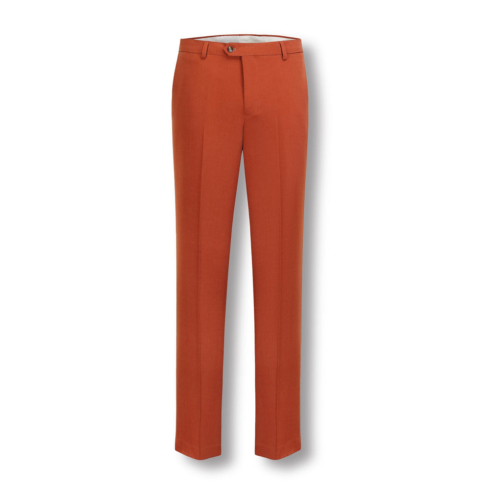 Stallone Plain Weave Stretch Flatfront Trousers SPICE