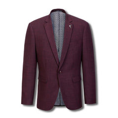 Houston Hopsack Weave Stretch Jacket Burgundy