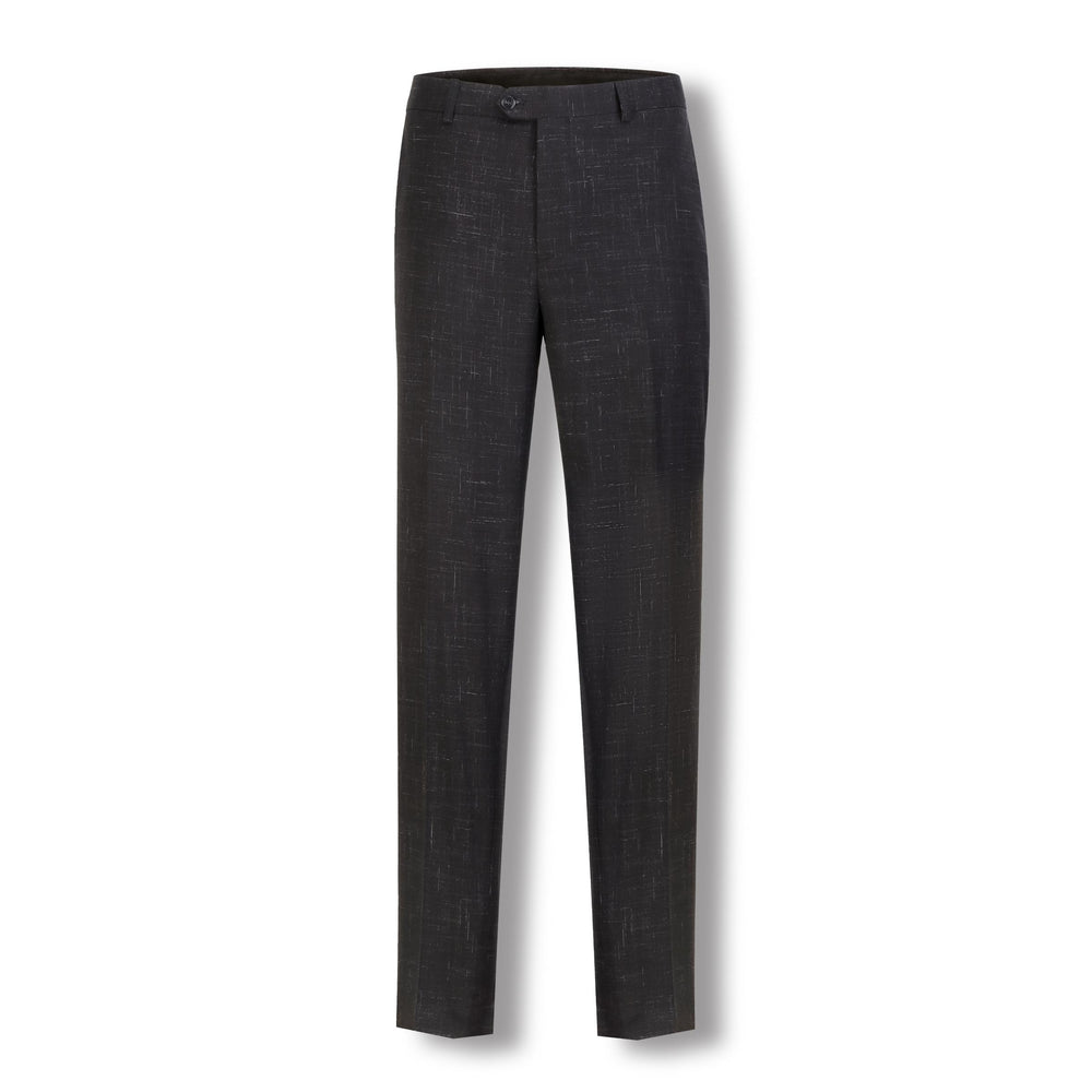 Asher Poly Viscose Flatfront Trousers BLACK