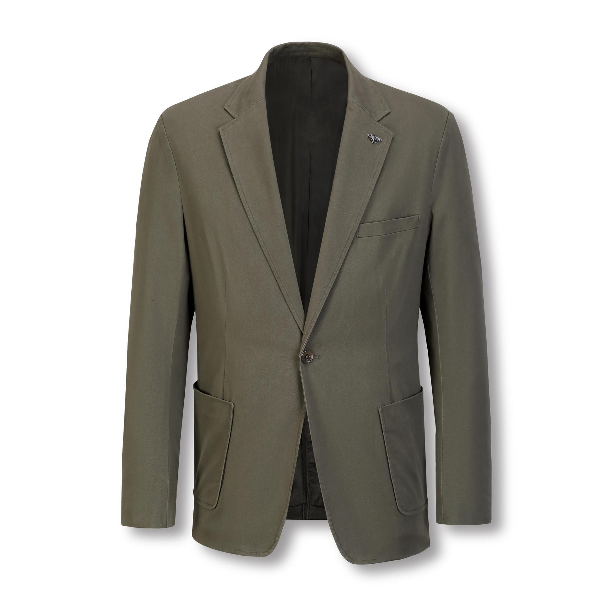 Ledger Peach Finish Fine Cotton Drill Slim Fit Men's Suit Olive