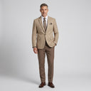Isaac Stretch Jersey Sports Jacket - Beige | Place the product on to a male model standing in a studio on a light grey background.