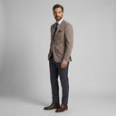 Isaac Stretch Jersey Sports Jacket - Biscuit | Same as first image, but have the model standing side on or at an alternative angle towards the camera.