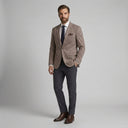 Isaac Stretch Jersey Sports Jacket - Biscuit | Same again, but the model is now standing in a completely different pose.