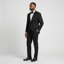 Isaac Stretch Jersey Sports Jacket - Black | Same as first image, but have the model standing side on or at an alternative angle towards the camera.