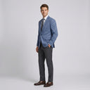 Isaac Stretch Jersey Sports Jacket - Blue | Same as first image, but have the model standing side on or at an alternative angle towards the camera.