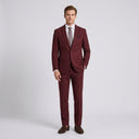 Isaac Stretch Jersey Sports Jacket - Burgundy | Place the product on to a male model standing in a studio on a light grey background.