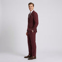 Isaac Stretch Jersey Sports Jacket - Burgundy | Same as first image, but have the model standing side on or at an alternative angle towards the camera.