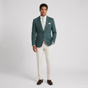 Isaac Stretch Jersey Sports Jacket - Leaf | Place the product on to a male model standing in a studio on a light grey background.