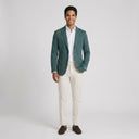 Isaac Stretch Jersey Sports Jacket - Leaf | Same again, but the model is now standing in a completely different pose.