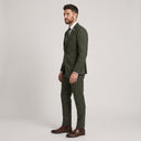 Isaac Stretch Jersey Sports Jacket - Olive | Same as first image, but have the model standing side on or at an alternative angle towards the camera.
