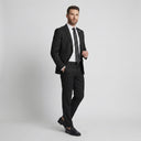 Jackson 1 Button Jacket - Black | Same again, but the model is now standing in a completely different pose.