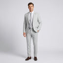 Jackson 1 Button Jacket - Silver | Place the product on to a male model standing in a studio on a light grey background.