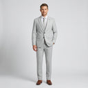 Jackson 1 Button Jacket - Silver | Place the product on to a male model standing in a studio on a light grey background.