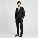 James Fine Twill Plain Jacket Black | Same as first image, but have the model standing side on or at an angle towards the camera.