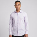 Jessie Fine Twill Long Sleeve Shirt PALE PINK | Man wearing this formal long sleeve shirt.