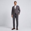 Ledger Peach Finish Fine Cotton Drill Slim Fit Jacket - Charcoal | Same as first image, but from a different perspective