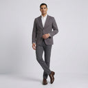 Ledger Peach Finish Fine Cotton Drill Slim Fit Jacket - Charcoal | Same again, but the model is now standing in a different pose.