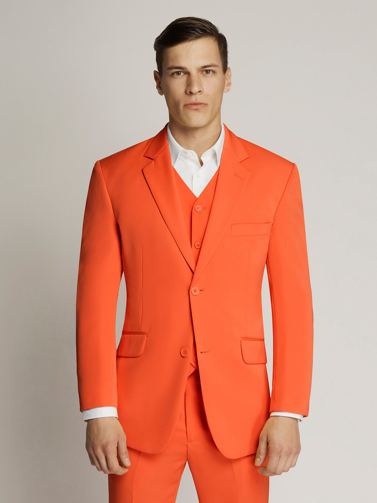 Vegas Fine Twill Plain Microfibre Suit ORANGE