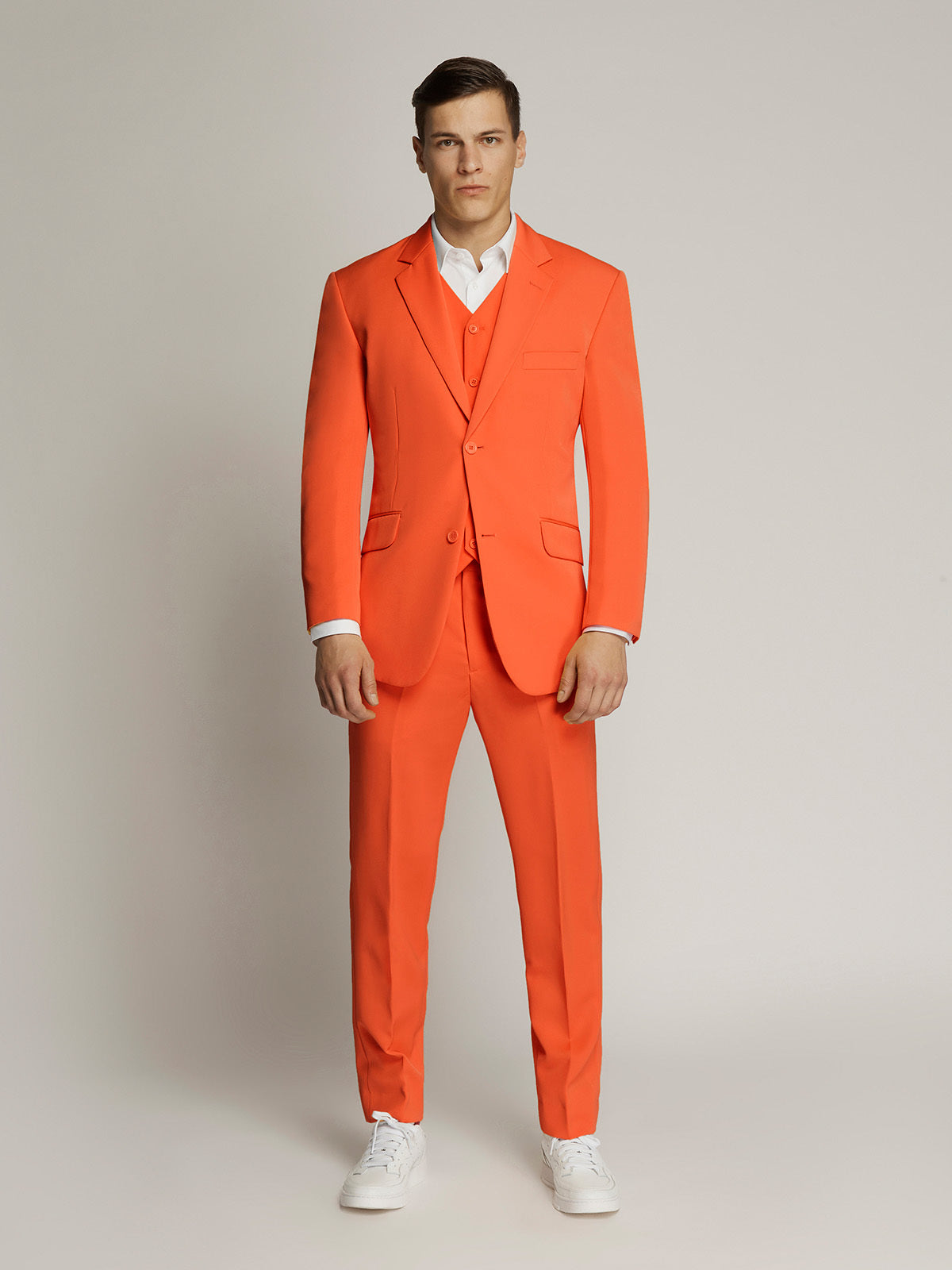 Vegas Fine Twill Plain Microfibre Suit ORANGE