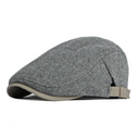 Plain Flat Cap Herringbone grey