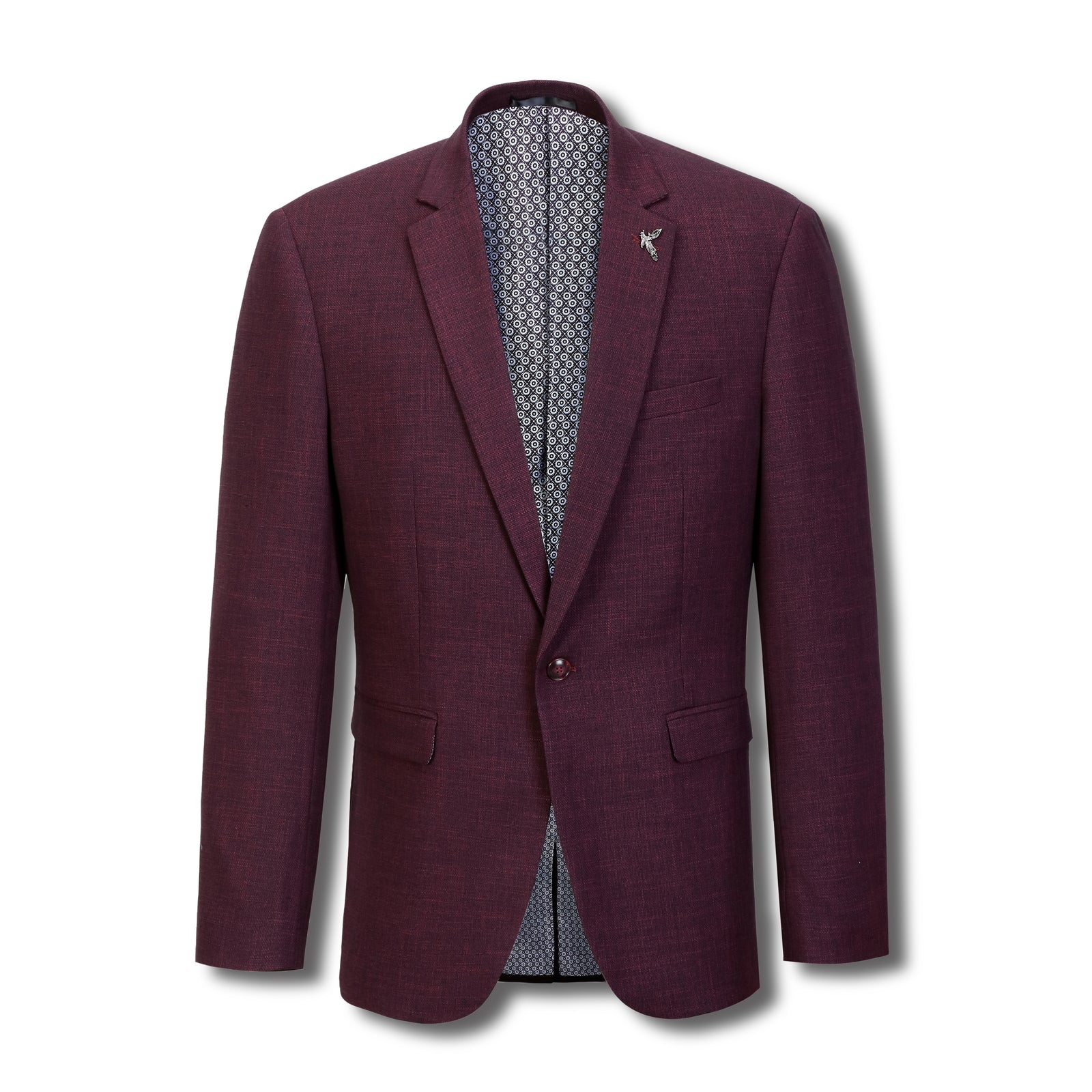 Houston Hopsack Weave Stretch Suit Burgundy
