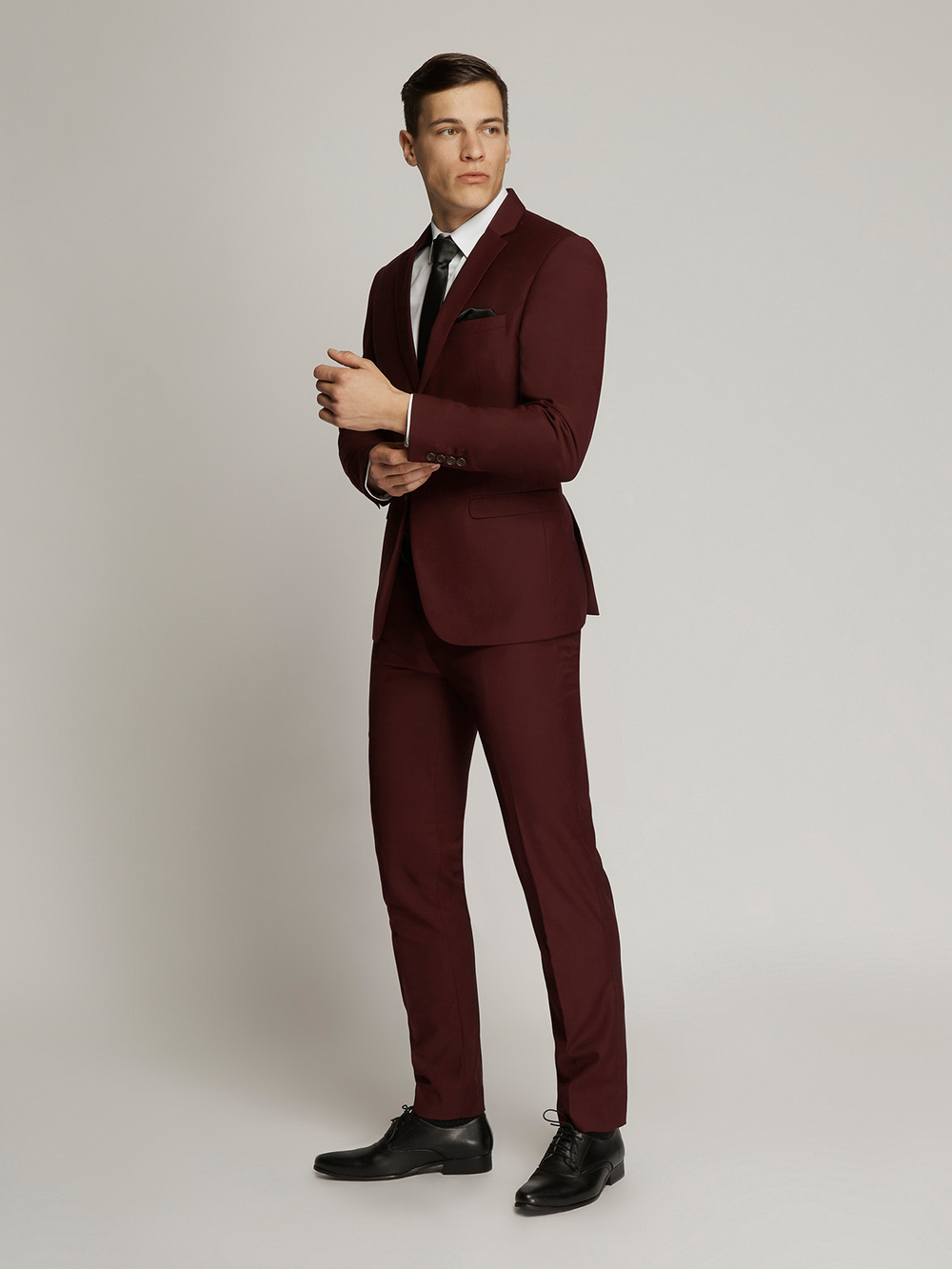 Harry Super Fine Twill Plain Jacket Maroon