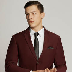 Harry Super Fine Twill Plain Jacket Maroon