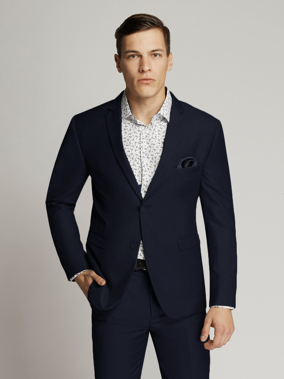 James Fine Twill Suit Navy