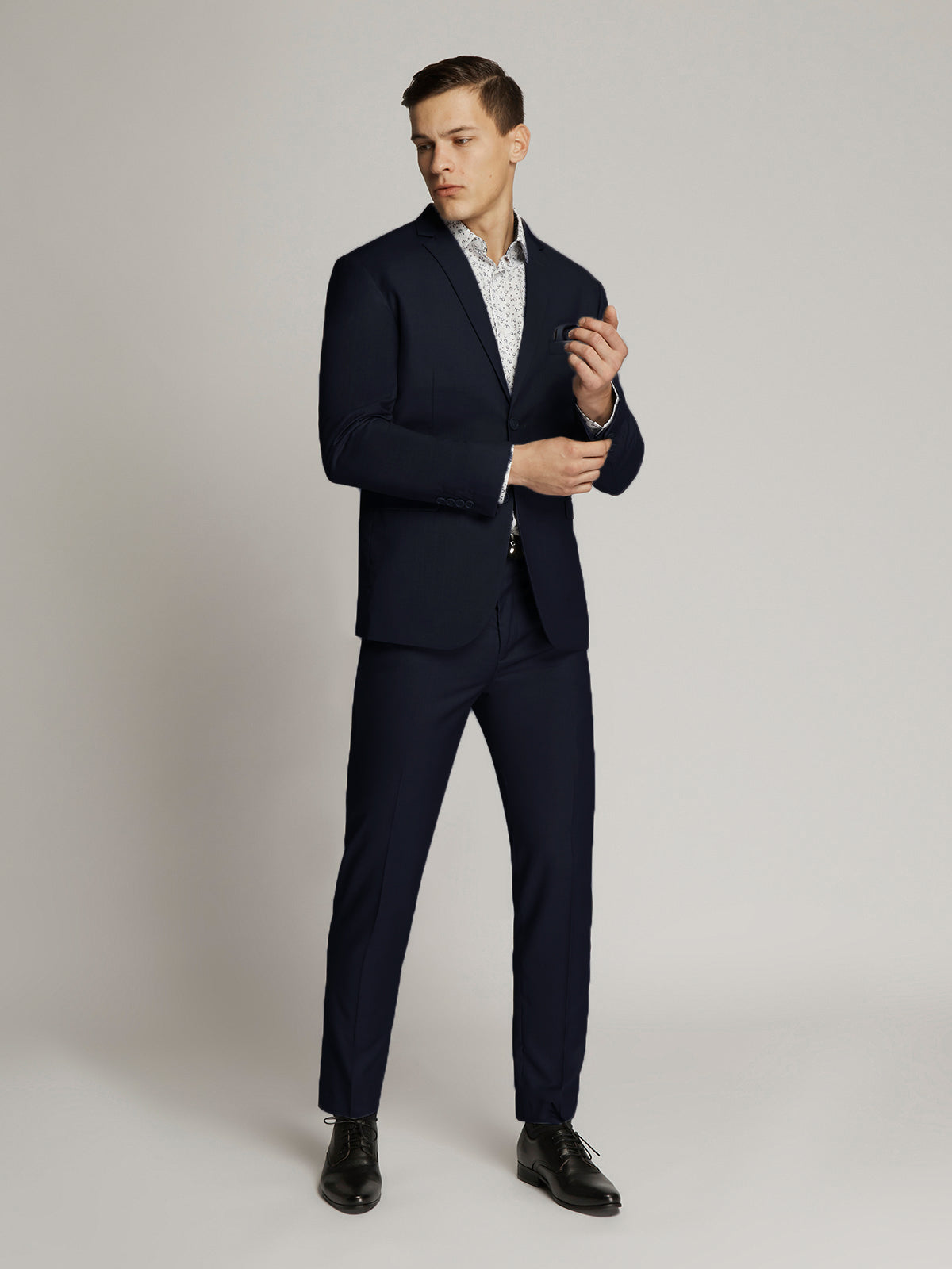 James Fine Twill Suit Navy