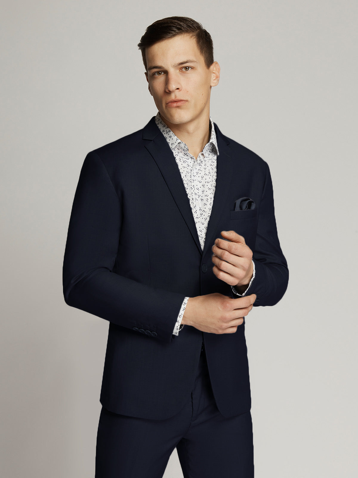 James Fine Twill Suit Navy