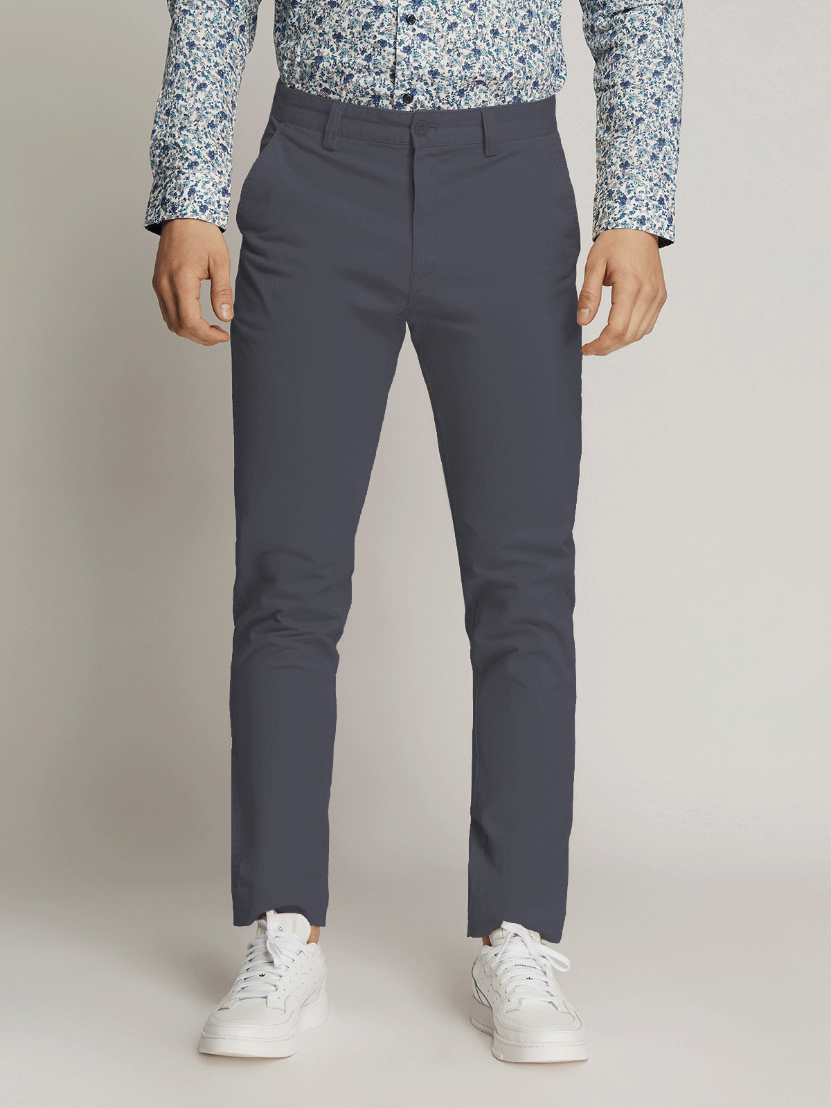 Ledger Peach Finish Fine Cotton Drill Slim Fit Men's Suit Charcoal