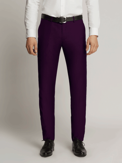Harry Super Fine Twill Plain Flatfront Trousers PURPLE