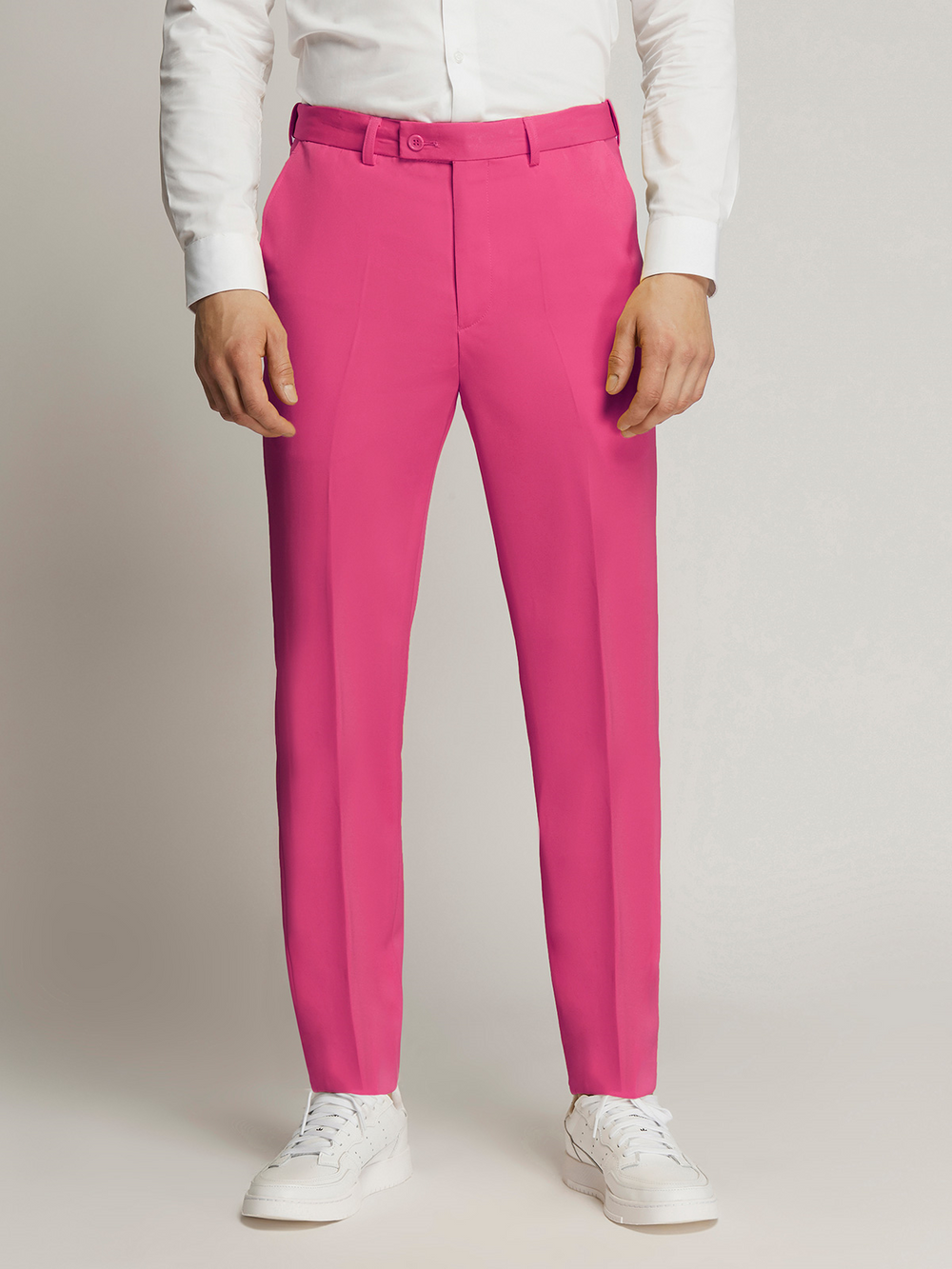 Vegas Fine Twill Plain Microfibre Trousers PINK