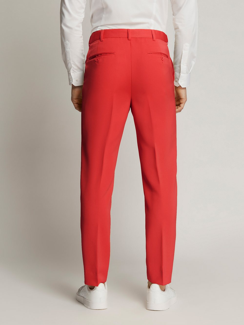 Vegas Fine Twill Plain Microfibre Trousers RED