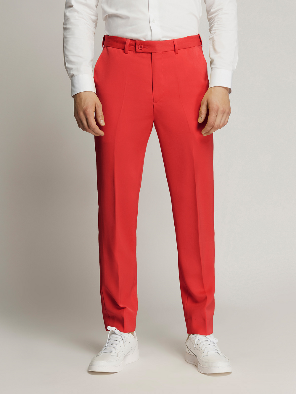 Vegas Fine Twill Plain Microfibre Trousers RED
