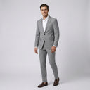 Matteo Notch Lapel Wool Blend With Stretch Jacket Pewter | Same again, but the model is now standing in a completely different pose.