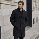 Merino Wool Overcoat - Charcoal