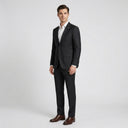 Oscar Pure Wool Jacket Charcoal | Same as first image, but have the model standing side on or at an alternative angle towards the camera.