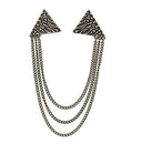 Lapel Chain Pin/ Collar Pin Patterned Triangle Collar Pin