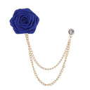 Lapel Chain Pin/ Collar Pin Royal Blue Flower Lapel Chain Pin