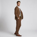 Theo Men's 2B Jacket Brown | Same as first image, but have the model standing side on or at an alternative angle towards the camera.