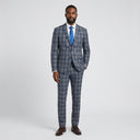 Wool Blend Check Sports Jacket - Grey | Place the product on to a male model standing in a studio on a light grey background.