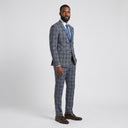 Wool Blend Check Sports Jacket - Grey | Same as first image, but have the model standing side on or at an alternative angle towards the camera.