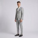 Wyatt Windowpane Check Jacket Silver | Same as first image, but have the model standing side on or at an alternative angle towards the camera.