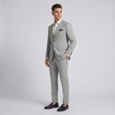 Wyatt Windowpane Check Jacket Silver | Same again, but the model is now standing in a completely different pose.